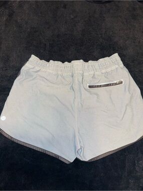 Lululemon athletica Light Gray Athletic Shorts with Reflective Zip Pocket no